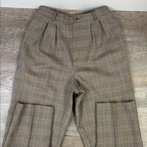 David N. Wool Plaid Tailored Dress Pants | Vintage-Inspired | Size 8